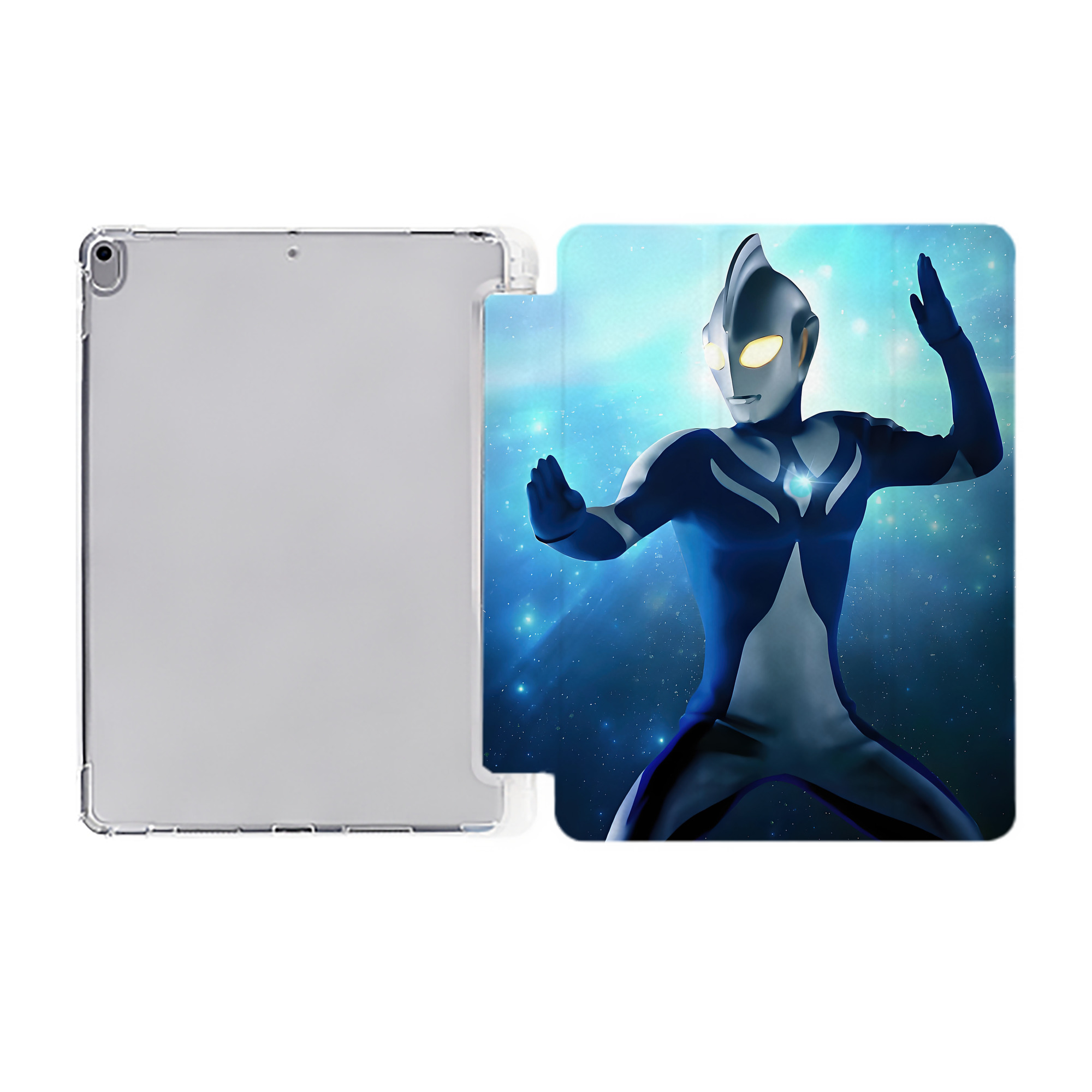 （画像用） ウルトラマン Ultraman IPad ケース ペン収納付き 三つ折りスタンド PUレザー×シリコン 対応機種9.5/10.5/10.9インチ
